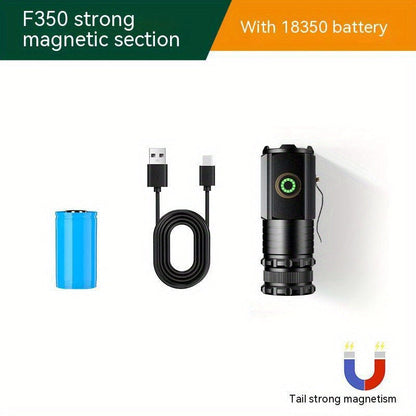 Magnetic LED Flashlight, 3000 Lumen Super Bright Rechargeable Torch with Strong Magnet Base, 300M Long Range Flood Beam for Outdoor, Camping, Household & Emergency Use