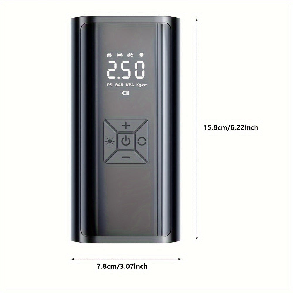 Portable Tire Inflator 150PSI | Digital Gauge LED Light USB Charging