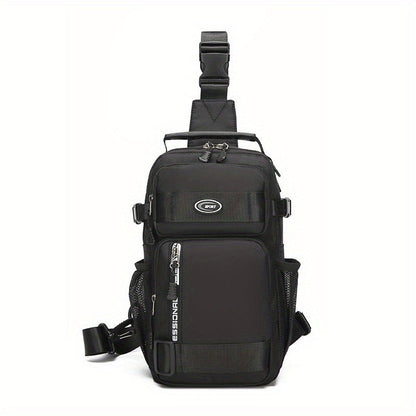 Crossbody Chest Bag Unisex Multipurpose Shoulder Sling Bag with Adjustable Strap Zipper Closure Versatile Carry Styles for Daily Use Travel Outdoor Black Grey