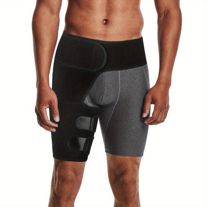 Groin Support Wrap & Thigh Compression Brace for Men & Women – Adjustable Hip Joint Stabilizer for Sciatica, Hamstring & Groin Injury Recovery, Gym & Sports Use