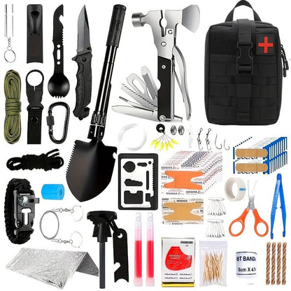 Survival Kit 160-in-1 Professional Emergency Gear with MOLLE Tactical Bag for Camping Hiking Hunting Outdoor Adventure Men