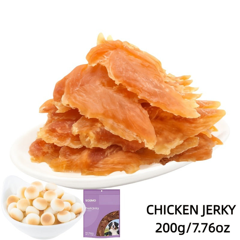 Chicken Jerky Treats for Dogs and Cats – High Protein Chicken Breast Slices, Grain-Free Dental Chews & Training Rewards for Puppies Kittens Adult Dogs Cats, Healthy Natural Pet Snacks