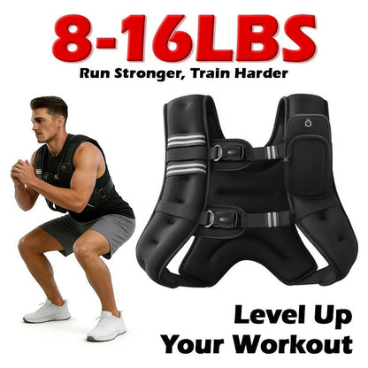 Weighted Vest for Running & Strength Training – Slim Fit Reflective Design with Phone Pouch, Snap-On Unisex Weight Training Vest for Gym, Core Strength & Bone Health, 8 / 12 / 16 lb Options