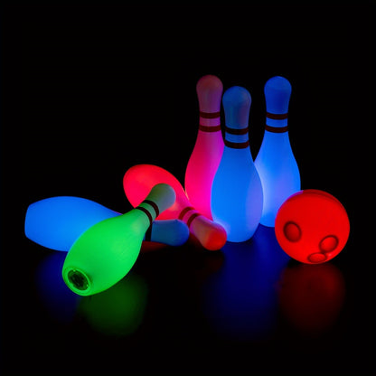 Light-Up Kids Bowling Set with 10 Pins & 2 Balls - Glowing Indoor Outdoor Bowling Game for Boys & Girls, 7.87-Inch Tall Pins, Fun Toddler Toy Set, Perfect Birthday Gift for Kids
