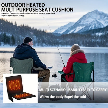 USB Heated Seat Cushion Foldable Heating Pad with 3 Adjustable Heat Modes – Portable Electric Warming Cushion for Stadium, Camping, Office & Outdoor Use, Available in 1pc & 2pcs (USB Power, No Battery)