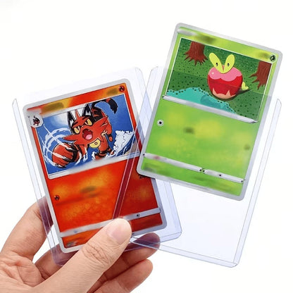 Card Protector Sleeves Top Loading PVC 50 or 100 Pack Waterproof Scratch Bend Moisture Resistant Durable Card Sleeves for TCG Gaming Baseball Football Sports Cards Star Photo Cards Storage and Organization