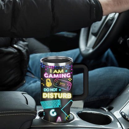 Gamer Tumbler 40oz with Lid & Straw - Insulated Gaming Cup Gift for Men, Boys & Teen Gamers - Double Wall Vacuum Tumbler for Hot & Cold Drinks, Cool Gaming Birthday Gift