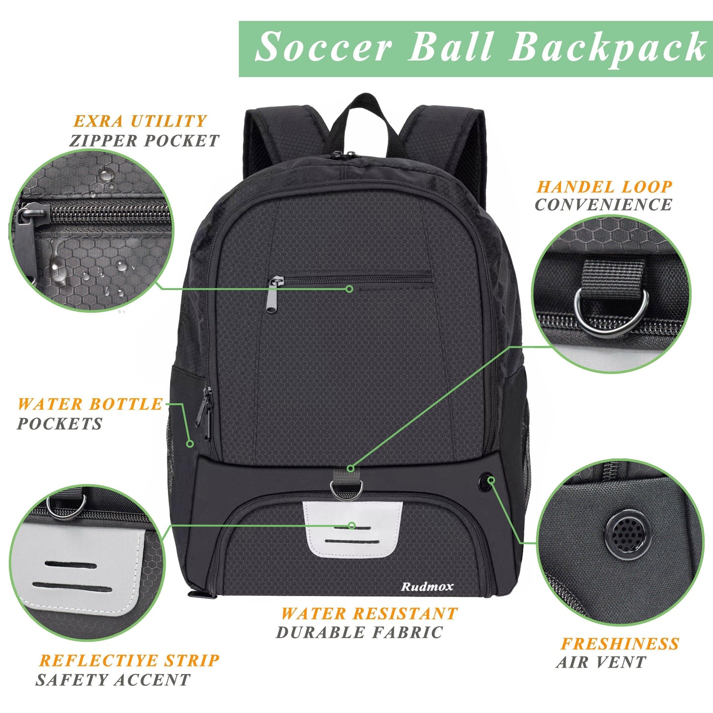 Soccer Ball Backpack – Sports Bag with Cleat & Ball Compartment