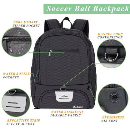 Soccer Ball Backpack – Sports Bag with Cleat & Ball Compartment
