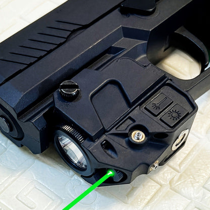 Tactical Green Laser Sight with LED Flashlight Combo - USB Rechargeable, Picatinny Rail Mount, Ambidextrous for Pistols, Rifles & Airguns