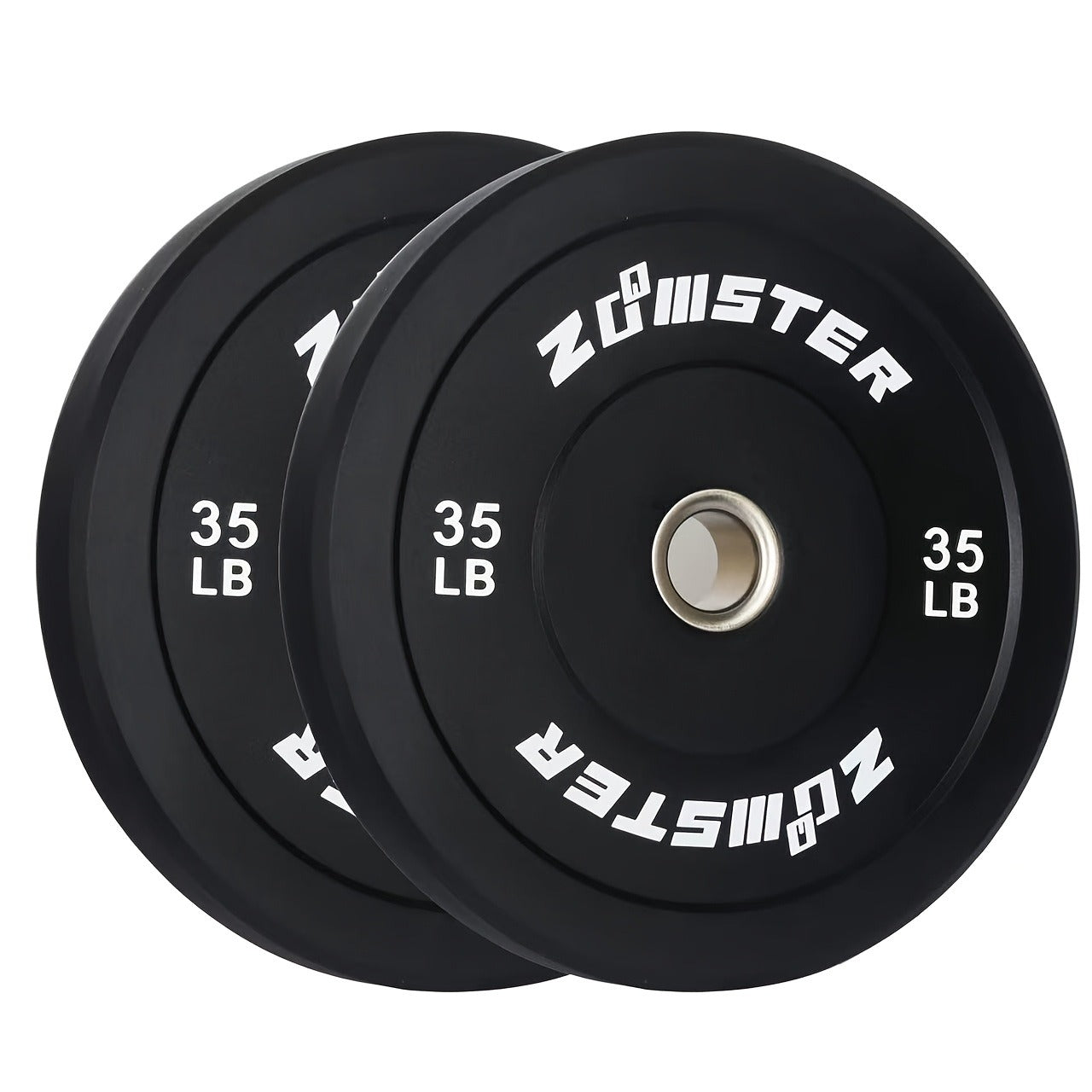 Rubber Bumper Weight Plates Olympic 2-Inch Steel Insert for Strength Training, Weightlifting & Home Gym – 35LB/55LB Pair