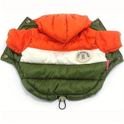 Dog Winter Coat Puffer Jacket Windproof Warm Padded Snow Vest for Small Breeds, Lightweight Outdoor Dog Clothes for Chihuahua Poodle Yorkshire Terrier, Sizes L XL XXL, Orange Blue Pink