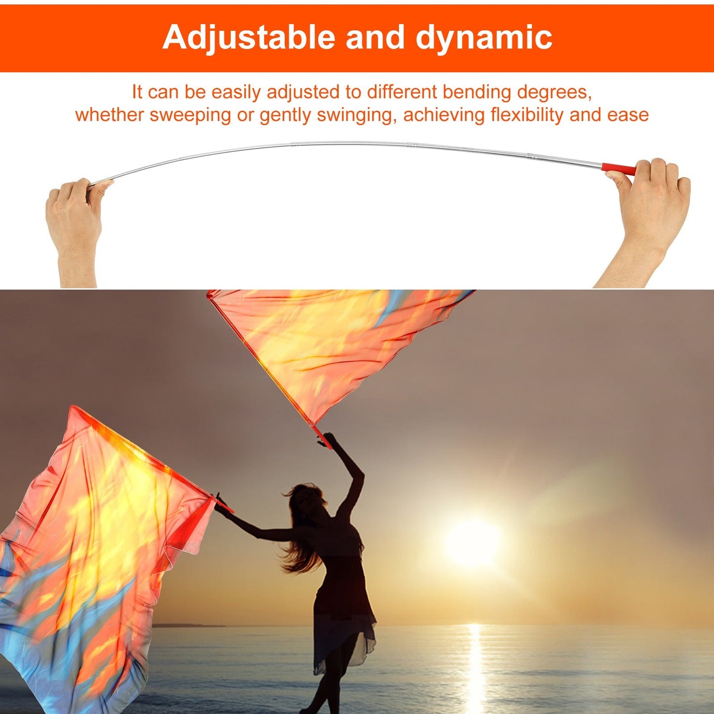 Praise Dance Flags with Scalable Rods – Rectangle Worship Set