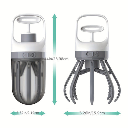 Dog Pooper Scooper No-Touch 2-in-1 with 75 Waste Bags & Wide Claw Attachment – Portable Hands-Free Hygienic Waste Pick-Up System for Small Medium Large Dogs, Parks & Lawn Use