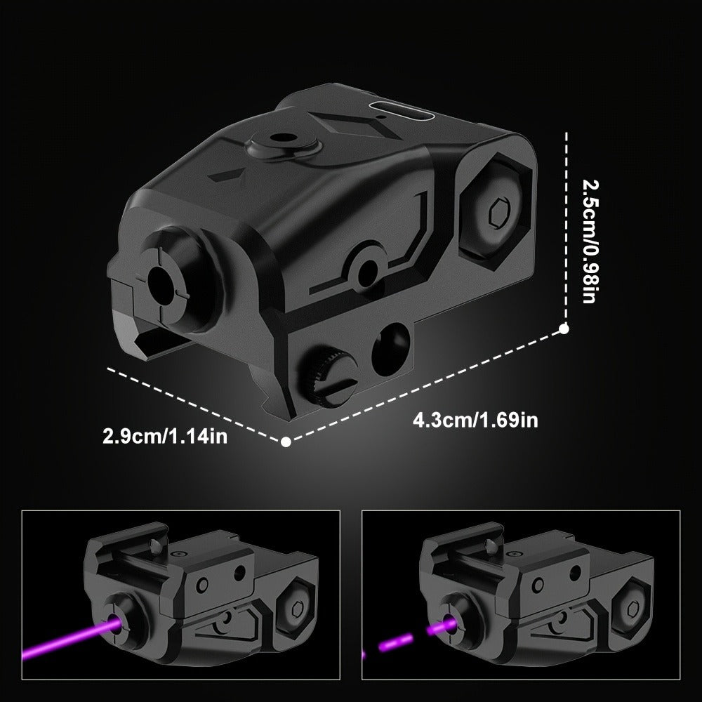 Pistol Laser Sight Ultra Compact Red Green Purple Laser for Guns with Type-C Charging – Universal 20mm Picatinny Rail Mount, Ambidextrous ON/OFF Switch, Left & Right Hand Compatible