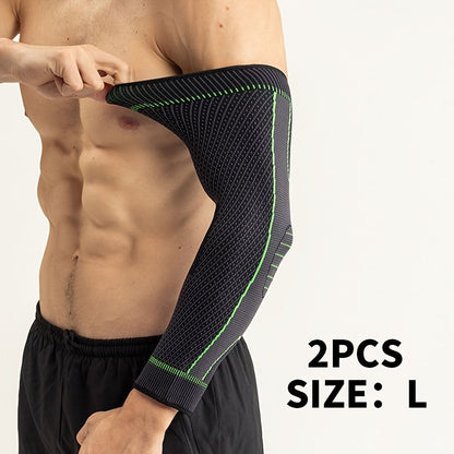 Compression Elbow Brace Arm Sleeves 2pcs Non-Slip Breathable Elbow Support for Tendonitis Tennis Elbow Golfer Elbow Pain Relief for Men Women Basketball Gym Sports