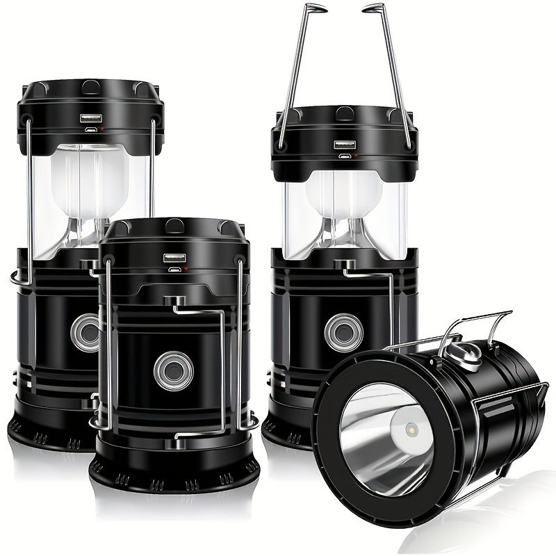 Collapsible Camping Lantern Rechargeable Bulk Set – Foldable USB LED Pendant Light for Camping, Power Outages & Emergency Survival, 4/8pcs Value Pack