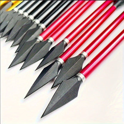 Broadhead Mini Crossbow Bolts 6pcs | 6.7 Inch Aluminum Alloy Archery Arrows with Sharp Tips for 50-80 Lbs Mini Crossbow – Multiple Colors for Adult Shooting, Hunting & Target Practice