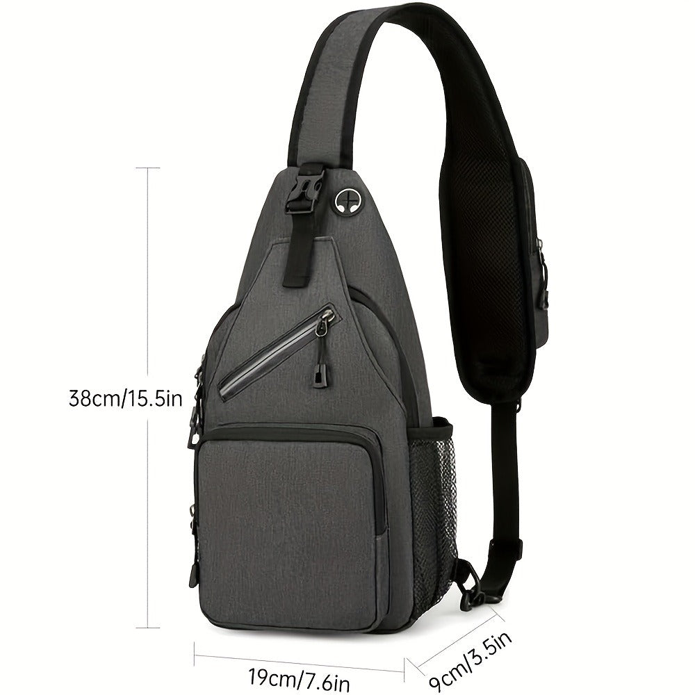 Crossbody Bag for Women & Men, Large Capacity Single Shoulder Bag with Zipper, Lightweight Multi-Pocket Design, Casual Sling Bag for Travel, Hiking, Work & Daily Use – Multiple Colors Available