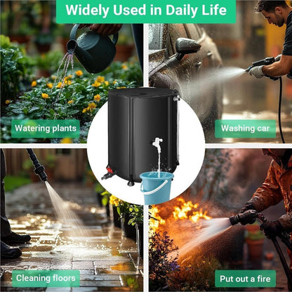 Collapsible Water Tank Large Capacity – Foldable Rainwater Collection System, Drinking Water Safe, 52 to 200 Gallon Options for Irrigation, Swimming Pool, RV & Camping – Green or Black