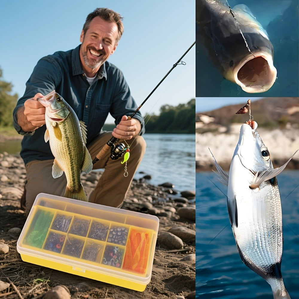 Fishing Lures Kit 78/106/188/361pcs Complete Freshwater Tackle Set with Spoon Lures Soft Plastic Worms Crankbaits Jig Hooks Tackle Box for Bass Trout Salmon Beginners and Experienced Anglers