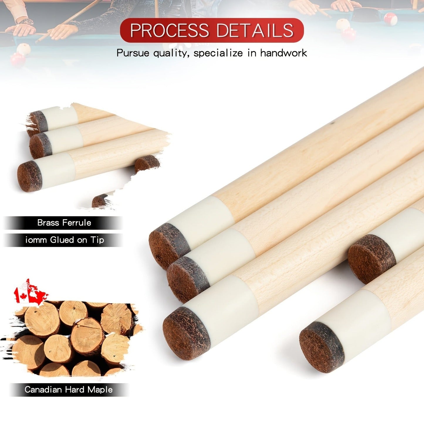 Vintage Maple Pool Cue Stick 58 Inch 20oz – Classic Retro Design Billiard Cue with 3 Style Options – Perfect Gift for Dad, Men & Billiard Enthusiasts, Great for Home & Bar