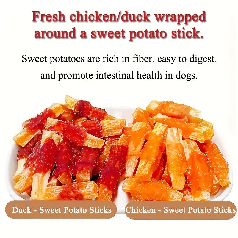 Dog Treats High Protein Training Sticks Chicken Duck Sweet Potato Milk Flavor Healthy Digestible Reward Snacks for Small Medium Large Dogs 200g 400g