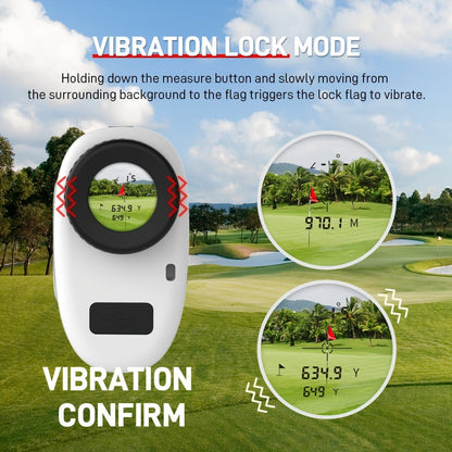Slope Switch Golf Rangefinder 1000 Yard | 6x Magnification Laser Rangefinder with Flag Lock Vibration, Slope Compensation & Magnetic Strip – Rechargeable Monocular for Golfers