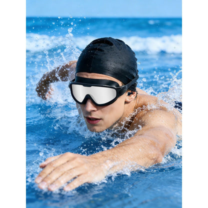 HD Swim Goggles 2 Pack – Anti-Fog Clear Vision, Adjustable Strap, Soft Seal Comfortable Fit for Adults, Pool Training Beach Water Sports, Earplugs Nose Clip Case Included
