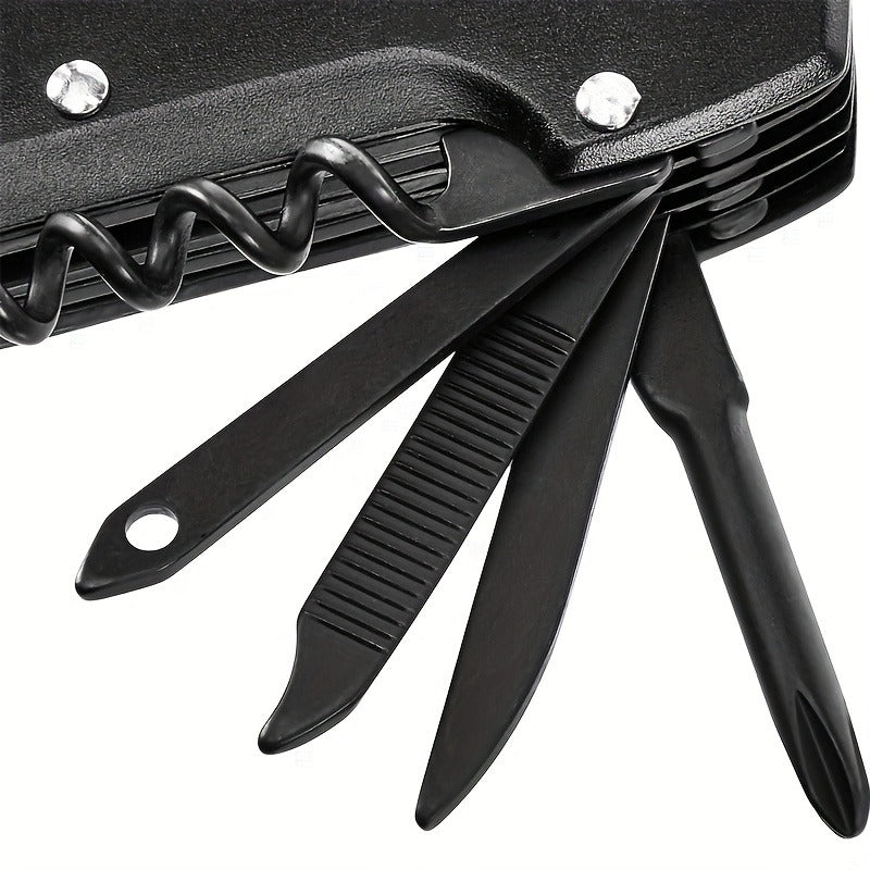 15-in-1 Multitool Pocket Knife – Folding Camping Survival Multi Tool with Screwdrivers & Saw