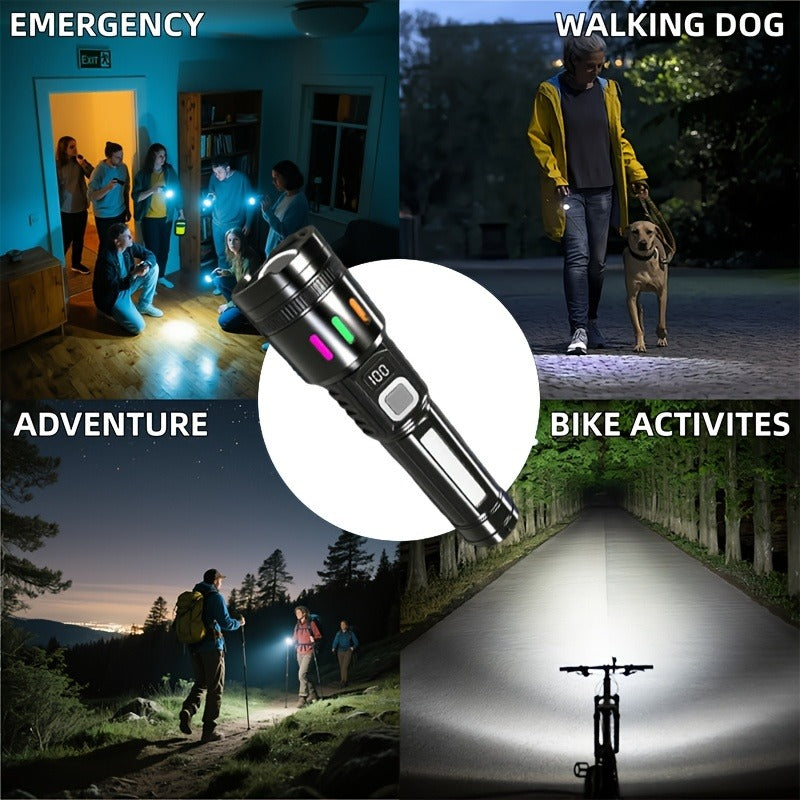3000 Lumen Tactical Flashlight 2-Pack – USB-C COB Zoomable