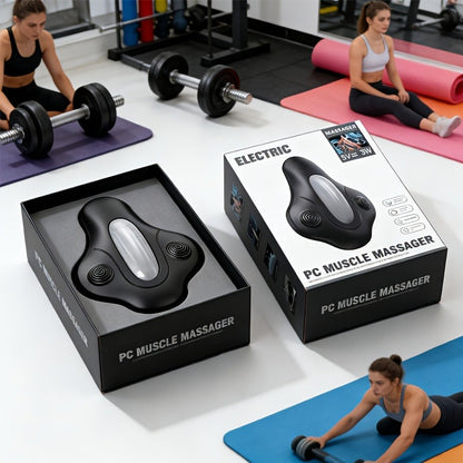 Pelvic Floor Trainer Electric Massage Cushion – 6 Vibration Modes, Wireless Rechargeable, Hip & Leg Muscle Training for Men Women, Home Gym Office Use
