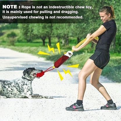 Dog Tug Rope Toy with Knotted Ball & Squeaker Interactive Tug-of-War Chew Toy for Medium Large Dogs - Training Rope Ball Toy in Corn Eagle Shark Camouflage Designs