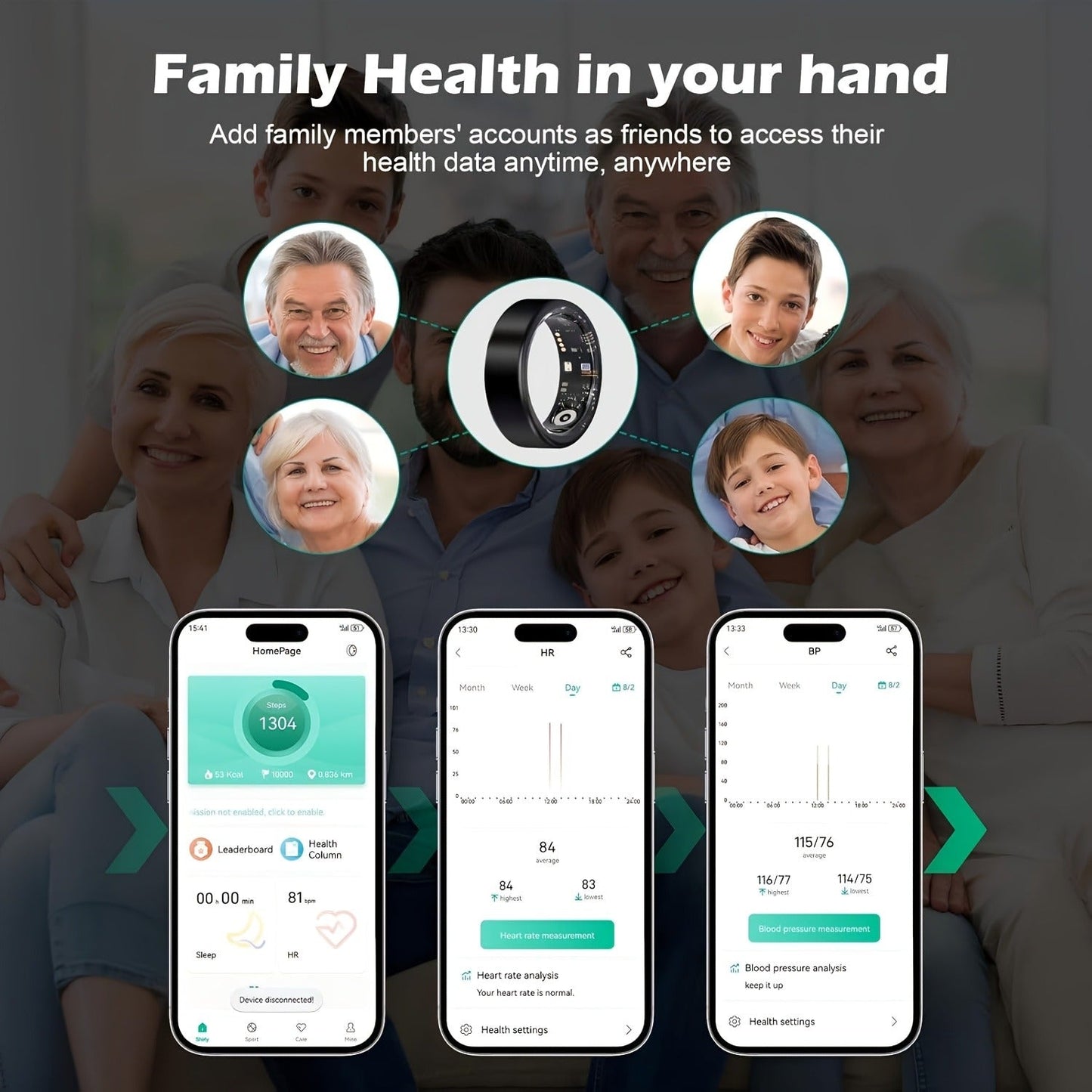 Waterproof Smart Ring – Sleep & Fitness Tracker for Men Women