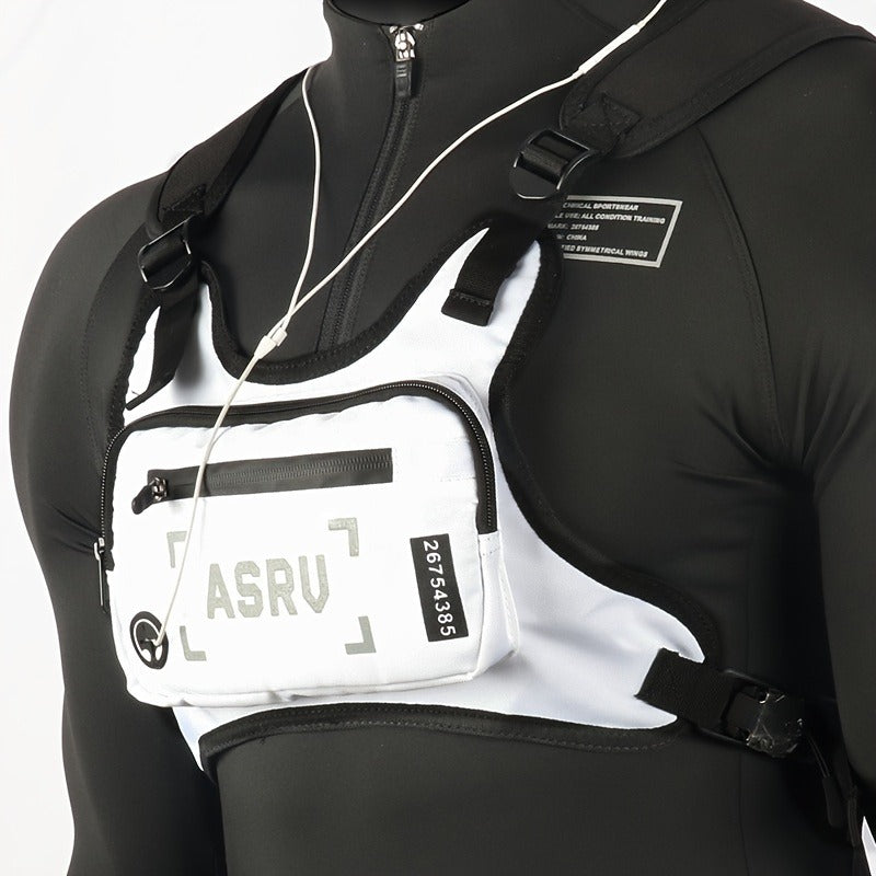 Lightweight Running Chest Bag for Men – Reflective Adjustable Vest Strap, Waterproof, Cycling Hiking Skiing Sports Pack