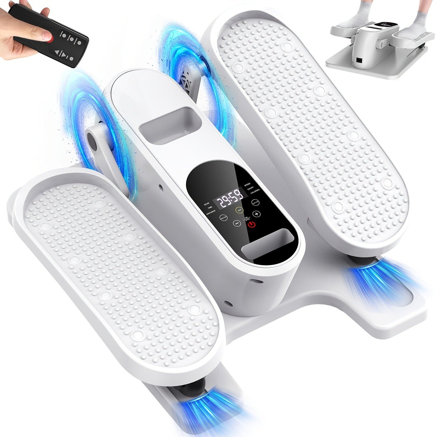 Under Desk Elliptical Machine – 12-Speed Electric Seated Leg Exerciser, Quiet & Portable Foot Pedal Trainer with Remote, for Seniors & Home Office Workouts