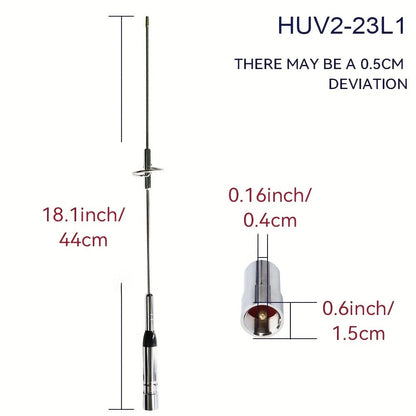 Dual Band Mobile Ham Radio Antenna – VHF UHF 144/430MHz High Gain, 16.9" Stainless Steel, PL-259 Connector