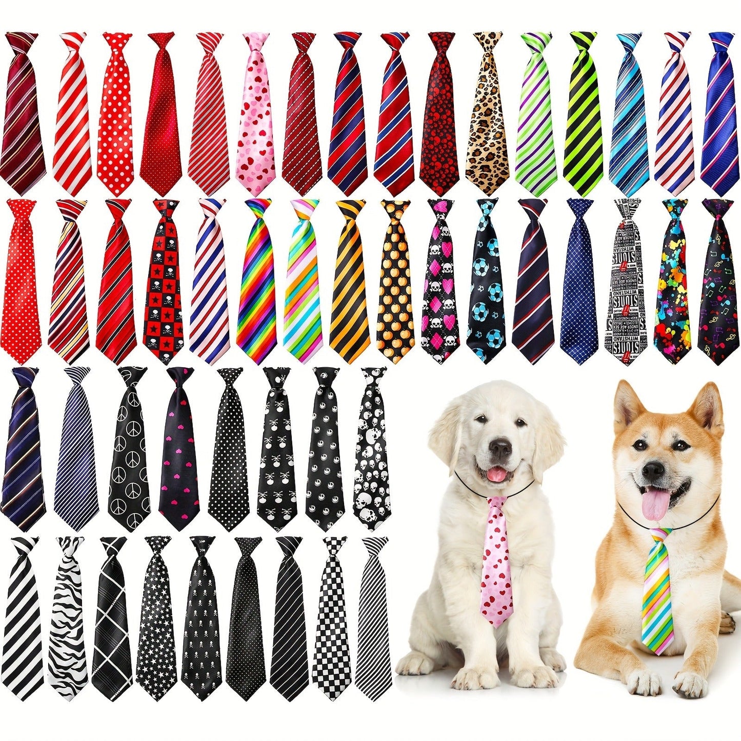 Dog Neck Ties Bulk Pack 30pcs Adjustable Grooming Bow Ties for Medium Large Dogs Mix Colors Holiday Birthday Daily Wear Pet Collar Accessories