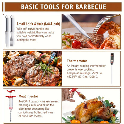 BBQ Grill Tools Set 36 Piece Stainless Steel Grilling Kit with Aluminum Case Heavy Duty Grill Accessories for Backyard BBQ Outdoor Camping Grilling Gifts for Men Dad Birthday Gift