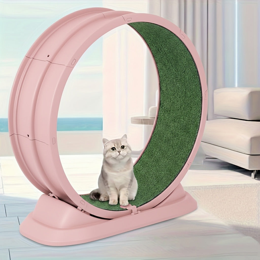 Cat Treadmill Indoor Exercise Wheel Durable Plastic Running Wheel for Indoor Cats All Breeds No Battery Needed Silent Spinner Cat Fitness Toy XXL Green Grey