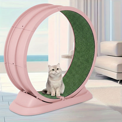 Cat Treadmill Indoor Exercise Wheel Durable Plastic Running Wheel for Indoor Cats All Breeds No Battery Needed Silent Spinner Cat Fitness Toy XXL Green Grey