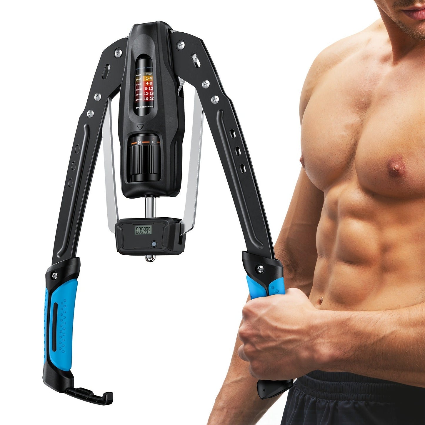 Chest Expander Twister Arm Exerciser 22-440LB Hydraulic Adjustable Resistance Shoulder Muscle Training Fitness Equipment for Home Gym