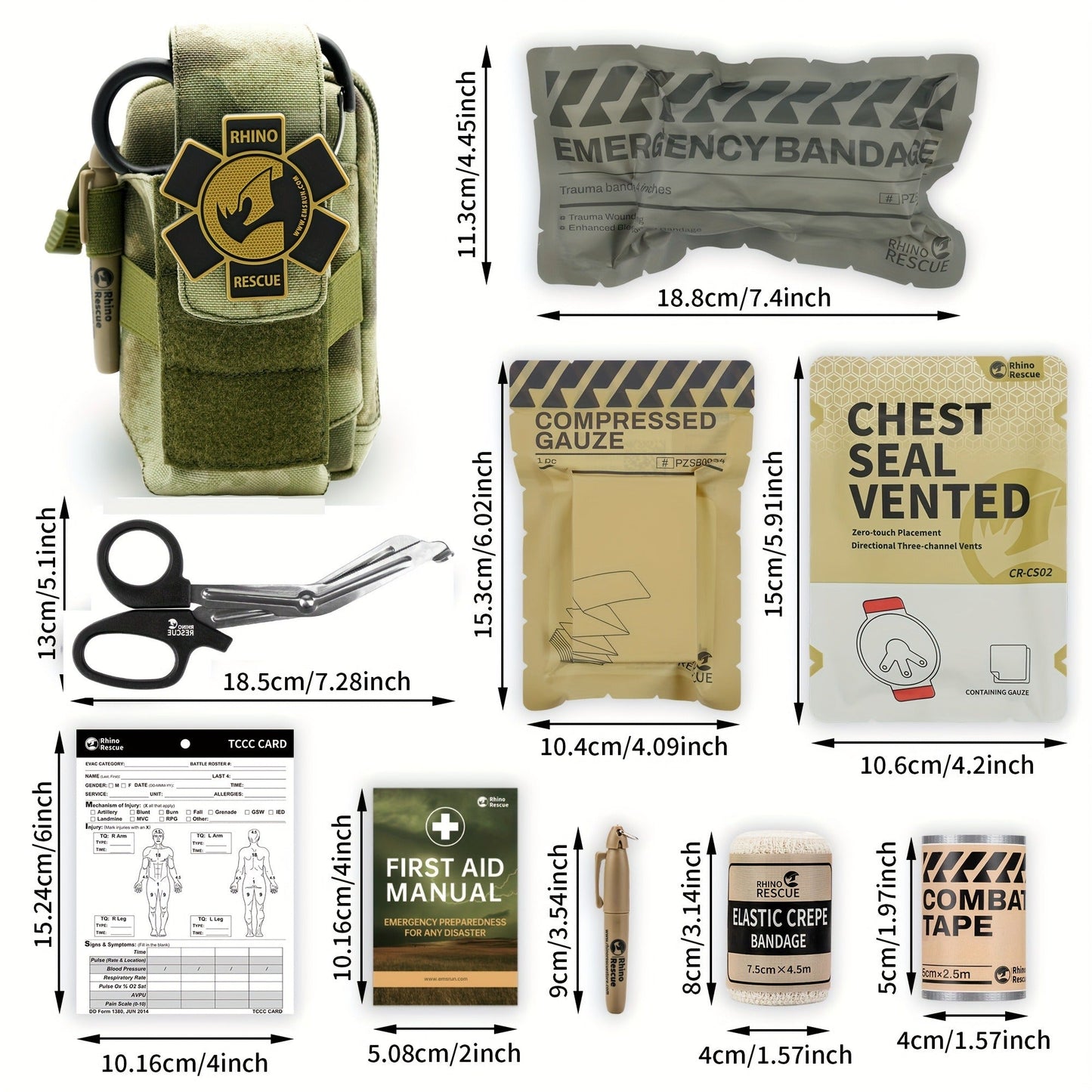 Tactical IFAK Waist Bag EDC First Aid Kit Pouch – 8-Piece Emergency Trauma Kit with Bandage, Gauze & Tourniquet for Outdoor, Camping & Everyday Carry