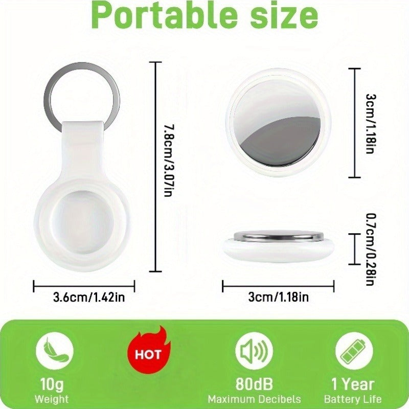 Wireless Smart Item Tracker Tags 2 Pack – Bluetooth Item Finder Compatible with Find My App (iOS), Replaceable Battery, Silicone Case Included, Lightweight Compact Locator for Keys, Luggage, Bags, Wallets & Pets