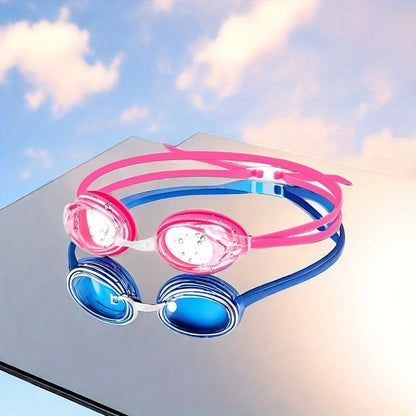 Anti-Fog Swim Goggles with Adjustable Silicone Nose Bridge & Head Strap – No-Leak Pool & Water Sports Swimming Goggles for Adults, Available in 1pc or 2pcs, Indoor & Outdoor Use