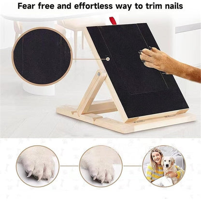 Dog Scratch Pad for Nails – Adjustable 3-Angle (45–65°) Foldable Nail File Scratch Board, Includes 2 Sandpaper Sheets, Nail Clipper Alternative for Dogs, with or without Bracket