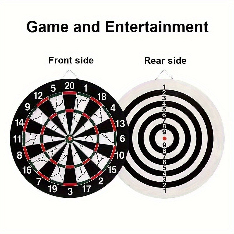 Double-Sided Flocking Dartboard Set 17 Inch | Solid Alloy Frame with 6 Practice Darts & 6 Luxury Darts | Thick Dart Target Board for Family Entertainment Casual Games Office Decompression