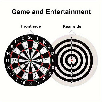 Double-Sided Flocking Dartboard Set 17 Inch | Solid Alloy Frame with 6 Practice Darts & 6 Luxury Darts | Thick Dart Target Board for Family Entertainment Casual Games Office Decompression