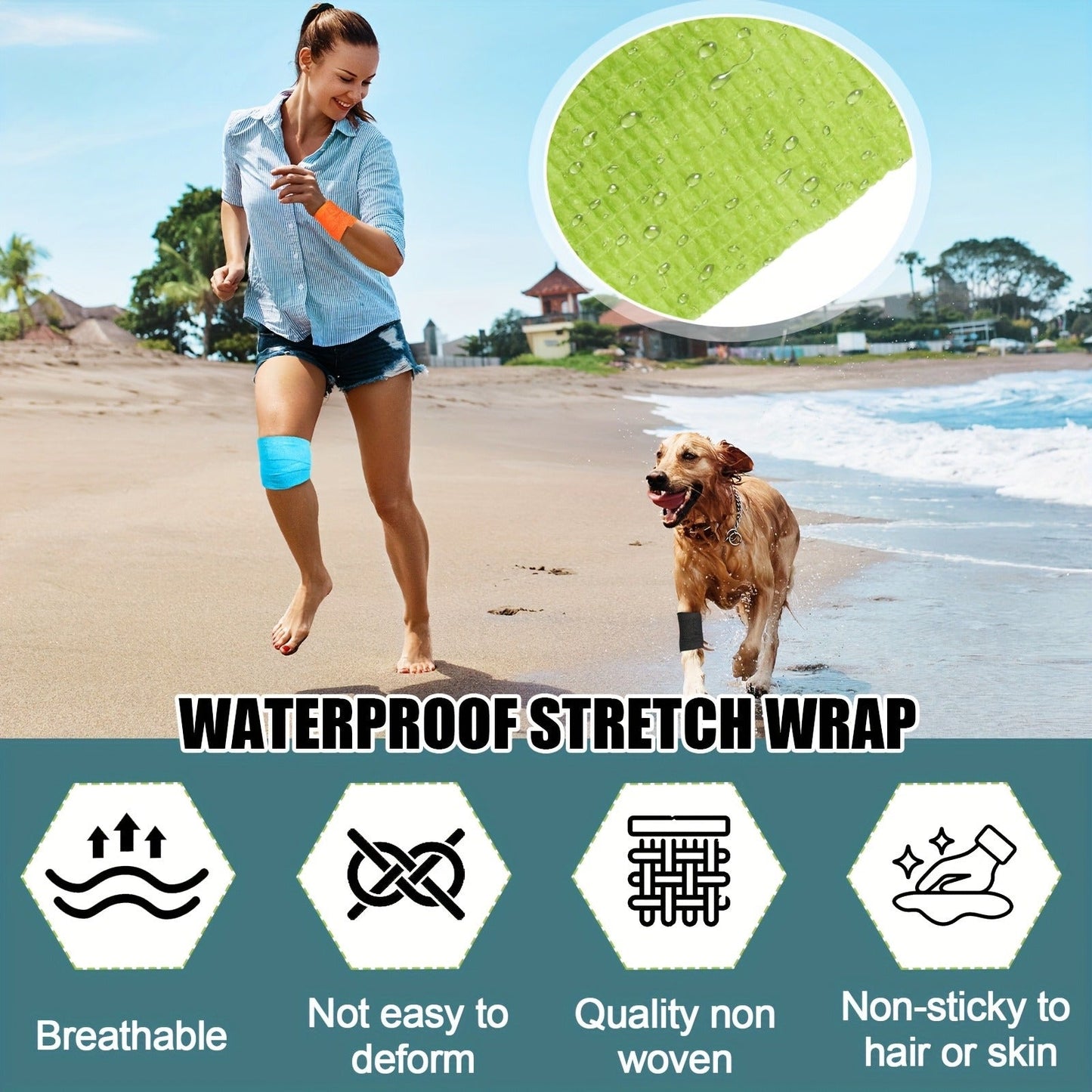 Cohesive Bandage Wrap 100 Rolls – 2 Inch x 5 Yards Self-Adhesive Elastic Athletic Tape for Wrist, Ankle & Sports Support | Non-Woven Medical Wrap, Colorful