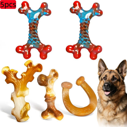 Dog Chew Toys for Aggressive Chewers - Indestructible Tough Dog Toys for Large Breed Dogs, Durable Heavy Duty Chew Toy Bundle 1/2/4/5 Pack, Long-Lasting Rubber Dog Toy for Power Chewers
